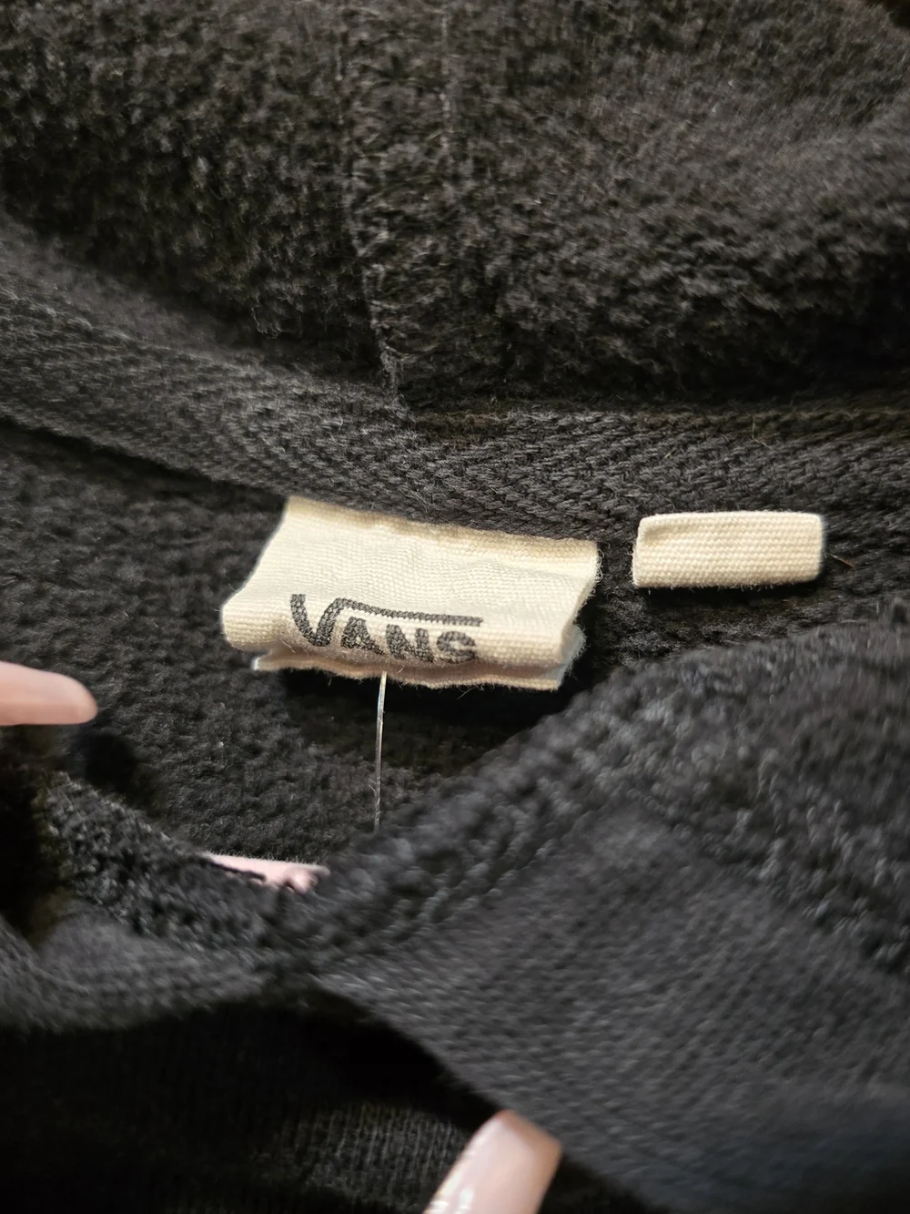 Vans Black Pullover Hoodie with White Crest Logo